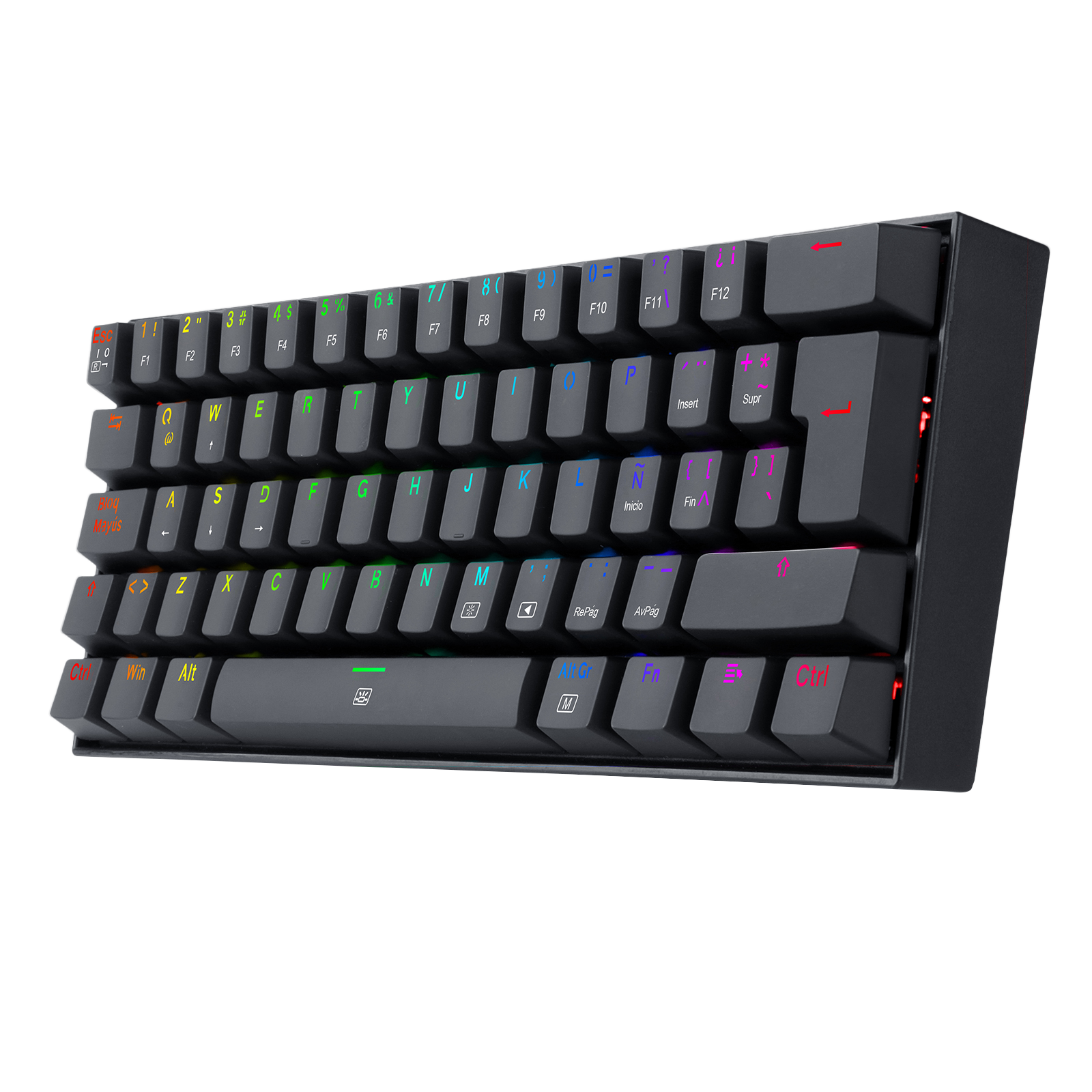 Teclado Redragon K630 Dragonborn Negro Mecánico Led Roja  Switch Café