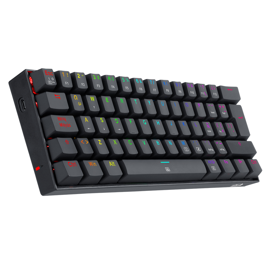 Teclado Redragon K630 Dragonborn Negro Mecánico Led Roja  Switch Café