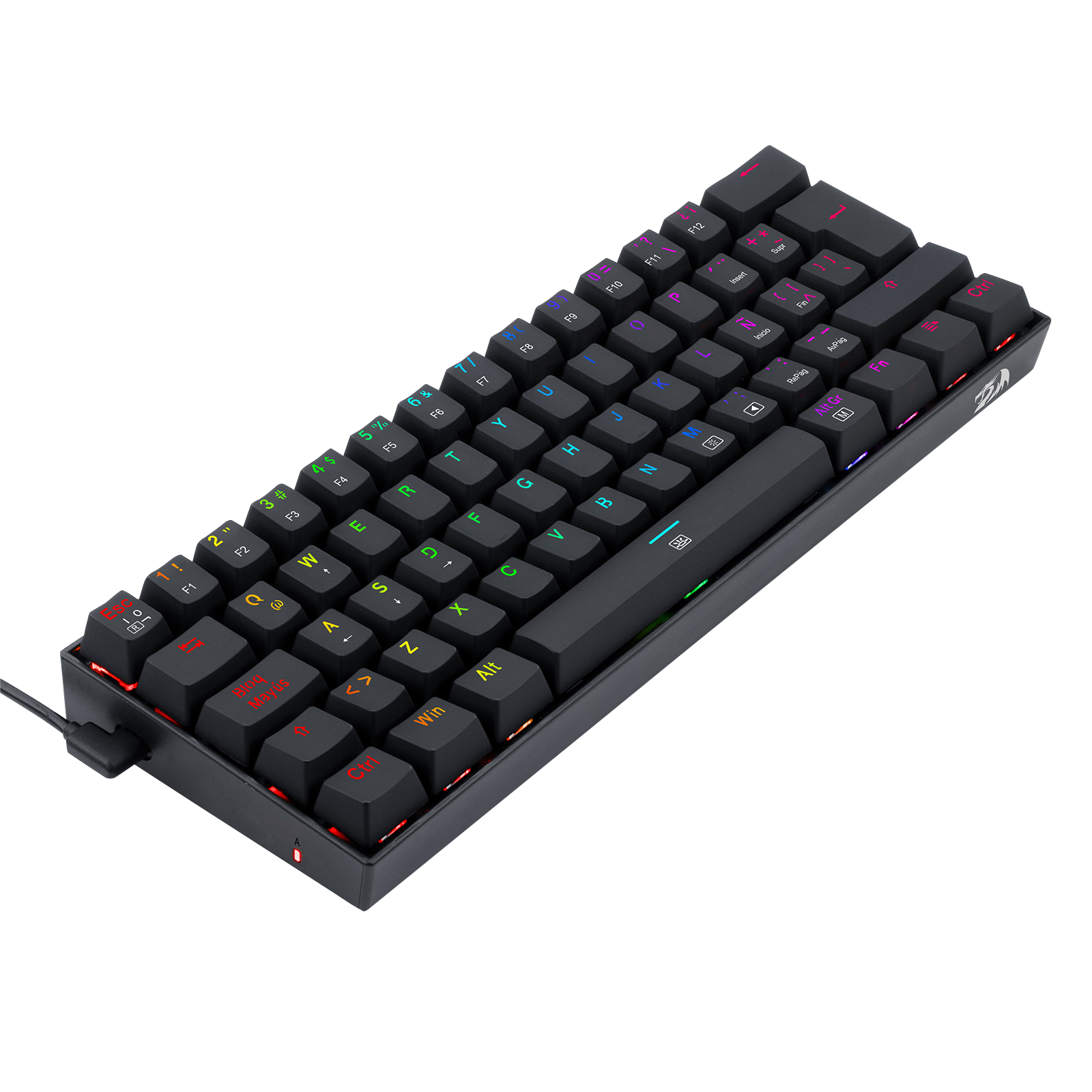 Teclado Redragon K630 Dragonborn Negro Mecánico Led Roja  Switch Café