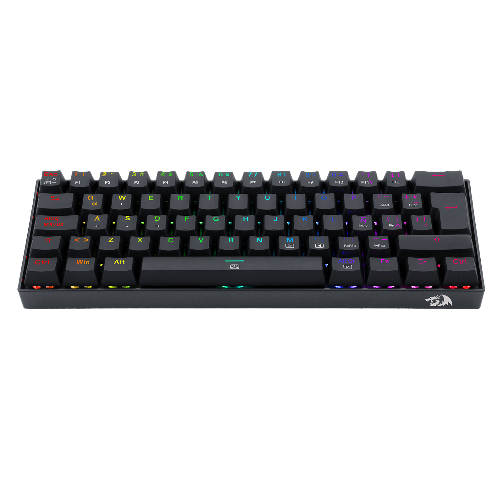 Teclado Redragon K630 Dragonborn Negro Mecánico Led Roja  Switch Café