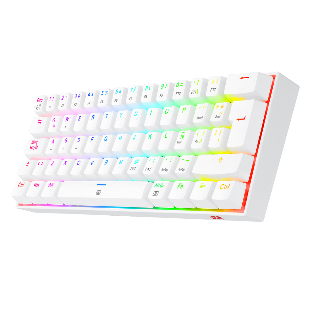 Teclado Redragon K630W Dragonborn Blanco Mecánico Led Roja  Switch Café