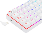 Teclado Redragon K630W Dragonborn Blanco Mecánico Led Roja  Switch Café