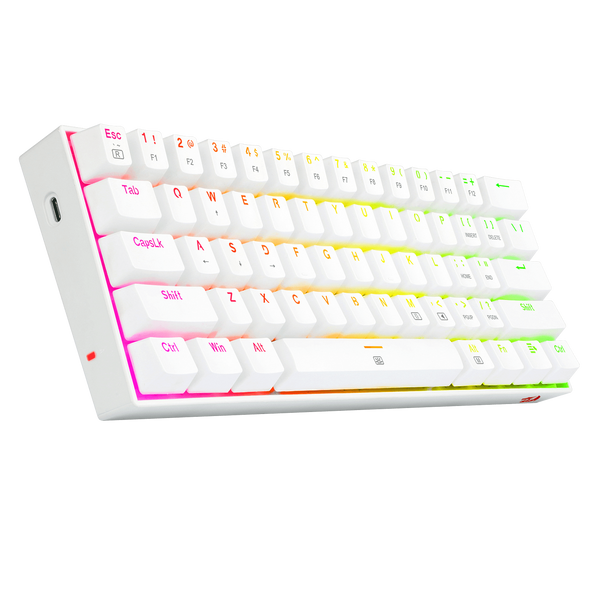 Teclado Redragon K630W Dragonborn Rgb Blanco Mecánico Switch Rojo