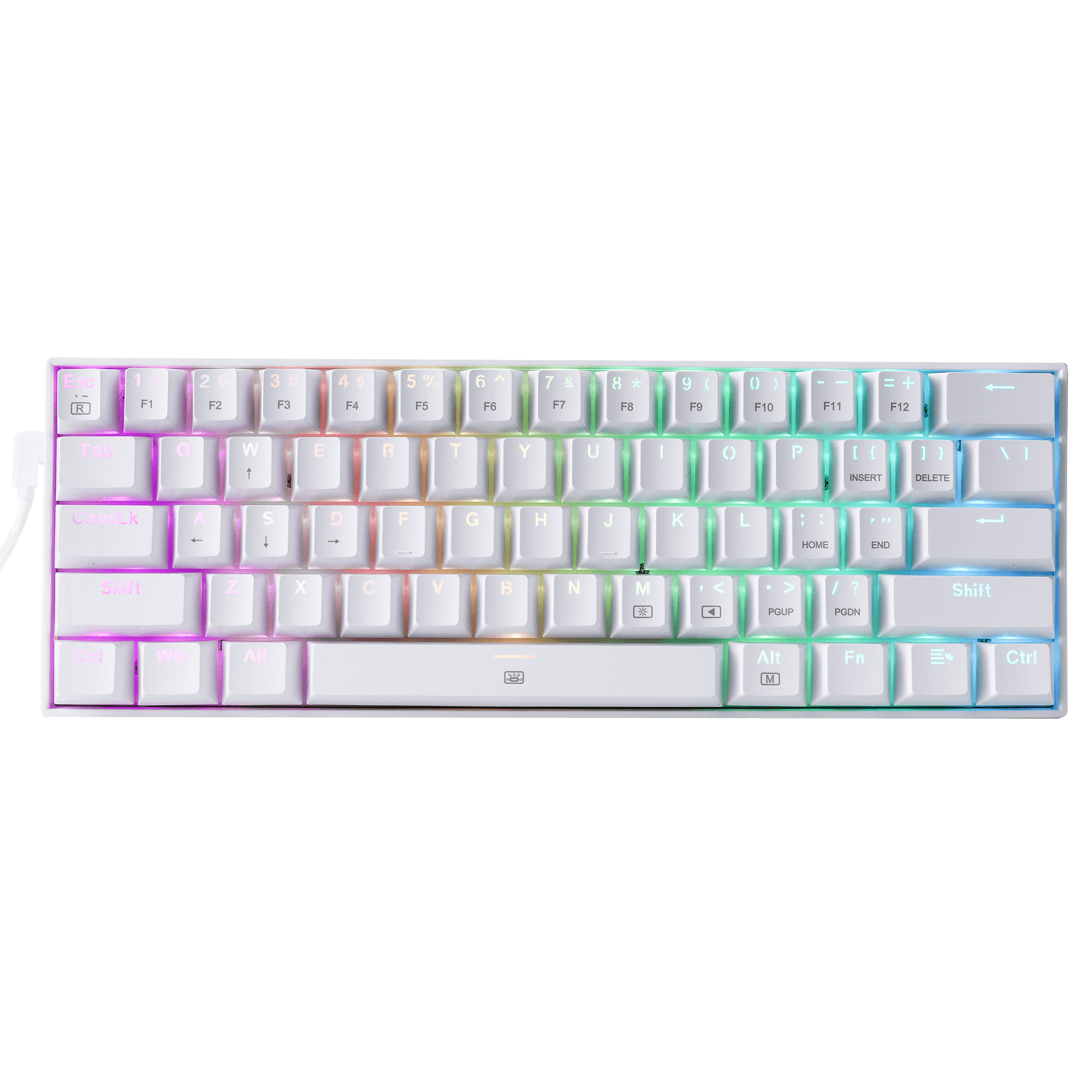 Teclado Redragon K630W Dragonborn Rgb Blanco Mecánico Switch Rojo