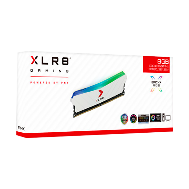 Memoria Ram Pny  Rgb Blanco 8Gb Ddr4 3600 Hz