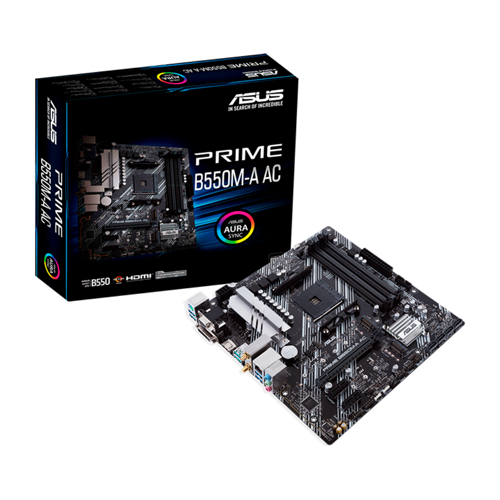 Tarjeta Madre Amd Asus Prime B550M-A Ac Am4 Ryzen Serie 3000, 4000 Y 5000 Ddr4