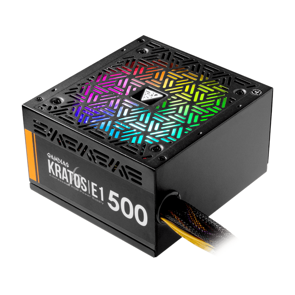 Fuente De Poder Gamdias Kratos E1-500 Rgb 500W 80% De Eficiencia