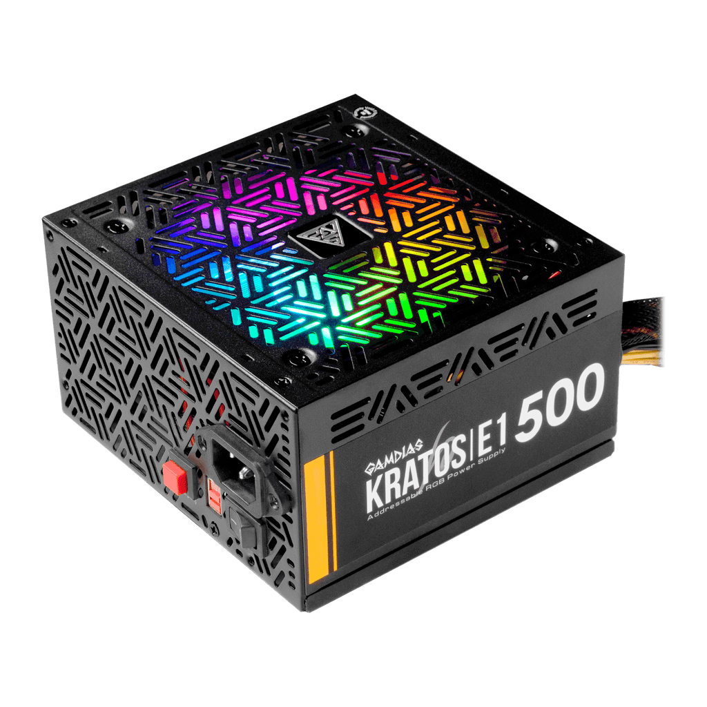 Fuente De Poder Gamdias Kratos E1-500 Rgb 500W 80% De Eficiencia