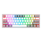 Teclado Redragon K616 Fizz Pro Blanco/Gris Rgb Mecánico  Inalámbrico Ingles Switch Rojo
