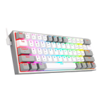 Teclado Redragon K616 Fizz Pro Blanco/Gris Rgb Mecánico  Inalámbrico Ingles Switch Rojo