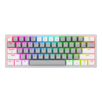 Teclado Redragon K616 Fizz Pro Gris/Blanco Rgb Mecánico Inalámbrico Ingles Switch Rojo