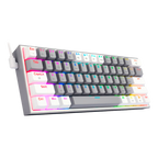 Teclado Redragon K616 Fizz Pro Gris/Blanco Rgb Mecánico Inalámbrico Ingles Switch Rojo