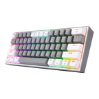 Teclado Redragon K616 Fizz Pro Gris/Blanco Rgb Mecánico Inalámbrico Ingles Switch Rojo