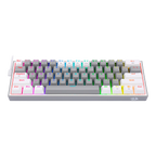 Teclado Redragon K616 Fizz Pro Gris/Blanco Rgb Mecánico Inalámbrico Ingles Switch Rojo
