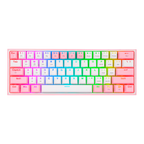 Teclado Redragon K616 Fizz Pro Rgb Blanco/Rosa Mecánico  Inalámbrico Ingles  Switch Rojo