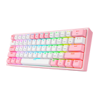 Teclado Redragon K616 Fizz Pro Rgb Blanco/Rosa Mecánico  Inalámbrico Ingles  Switch Rojo