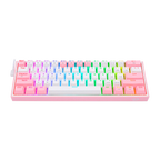 Teclado Redragon K616 Fizz Pro Rgb Blanco/Rosa Mecánico  Inalámbrico Ingles  Switch Rojo