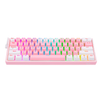 Teclado Redragon K616 Fizz Pro Rgb  Rosa/Blanco Mecánico Inalámbrico Ingles Switch Rojo