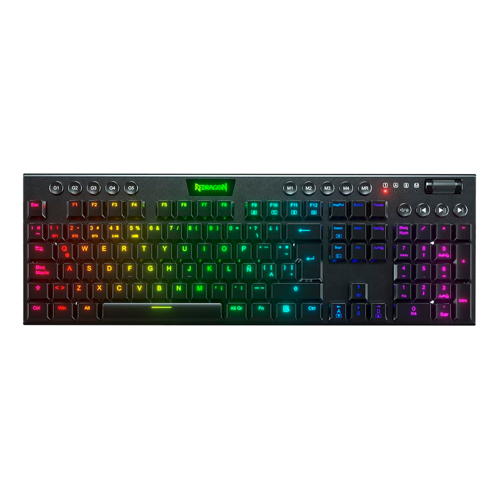 Teclado Redragon Horus K618  Rgb Mecánico Inalámbrico Español  Swicth Rojo