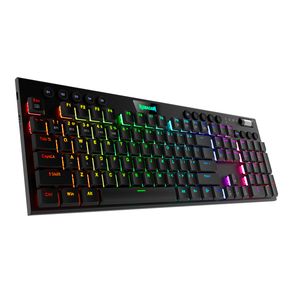 Teclado Redragon Horus K618  Rgb Mecánico Inalámbrico Español  Swicth Rojo