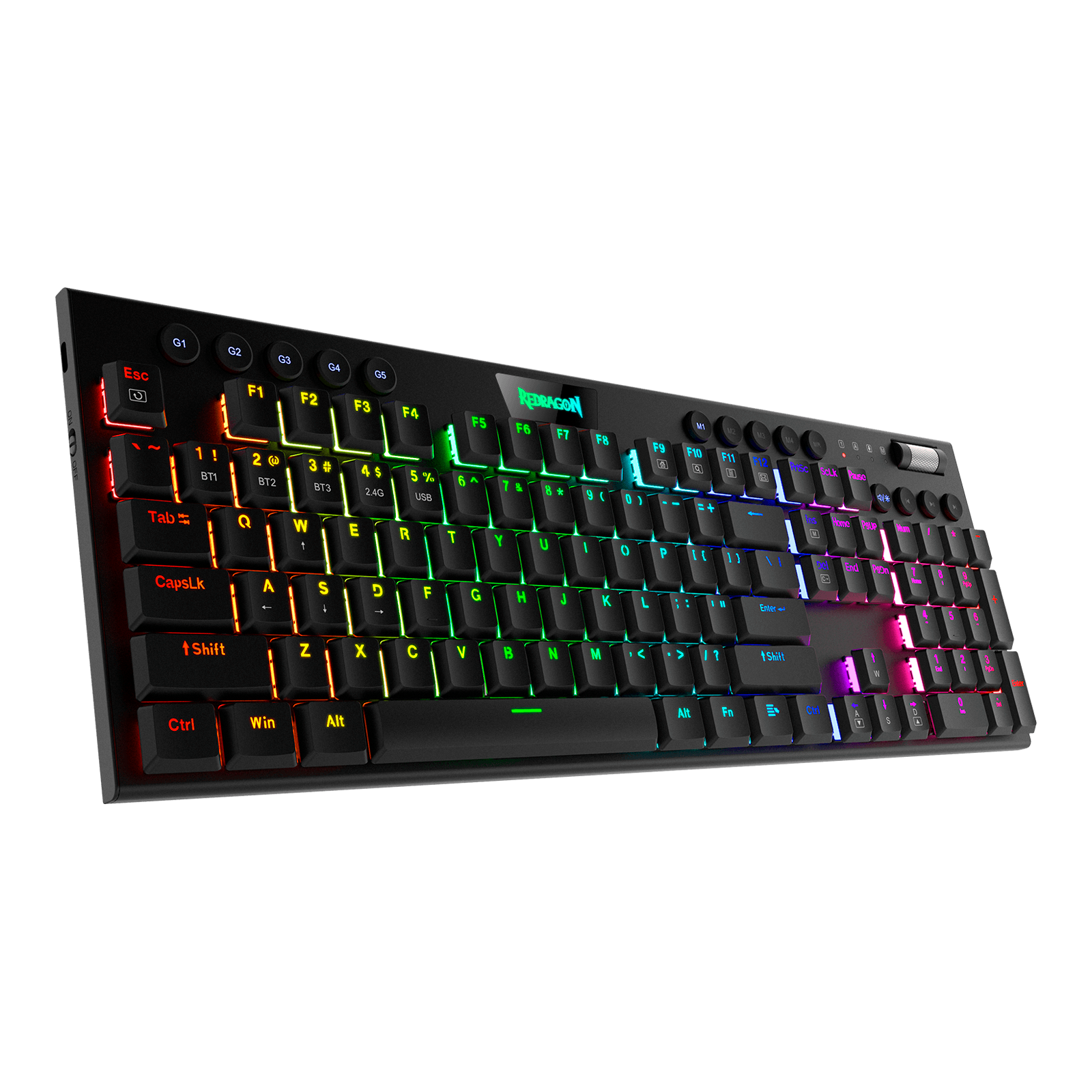 Teclado Redragon Horus K618  Rgb Mecánico Inalámbrico Español  Swicth Rojo