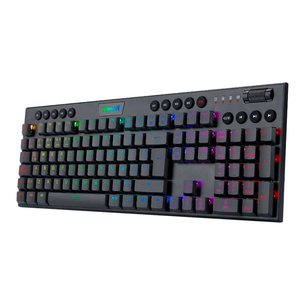 Teclado Redragon Horus K618  Rgb Mecánico Inalámbrico Español  Swicth Rojo