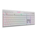 Teclado Redragon  Horus K618W Rgb  Blanco Mecánico Inalámbrico Español  Switch Rojo