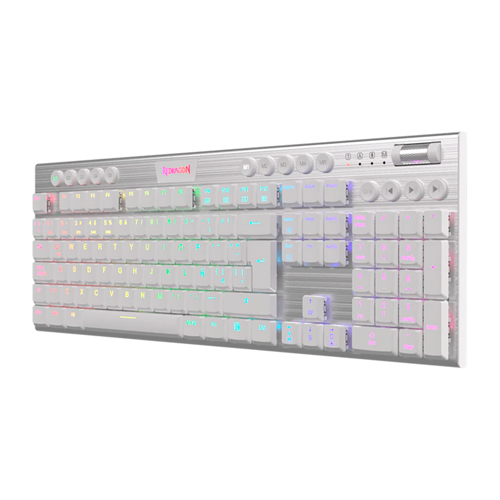 Teclado Redragon  Horus K619W Rgb Blanco Mecánico Usb Español Switch Rojo