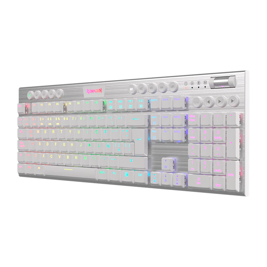 Teclado Redragon  Horus K619W Rgb Blanco Mecánico Usb Español Switch Rojo