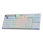 Teclado Redragon Horus K621W  Rgb Tkl Blanco Mecánico Inalámbrico Español  Switch Rojo