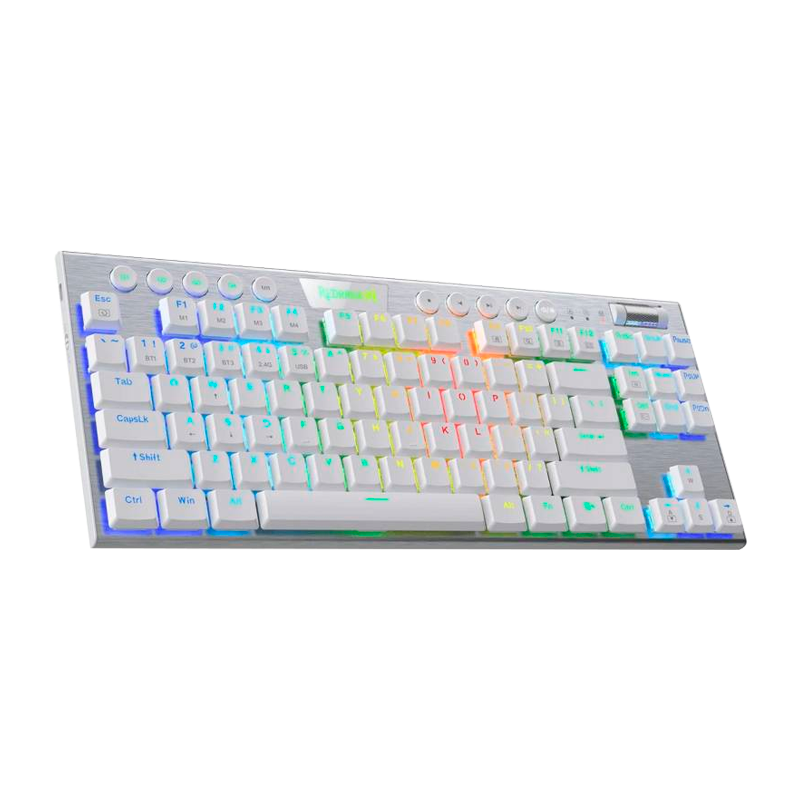 Teclado Redragon Horus K622W Tkl Rgb Blanco Mecánico Usb Español Switch Rojo