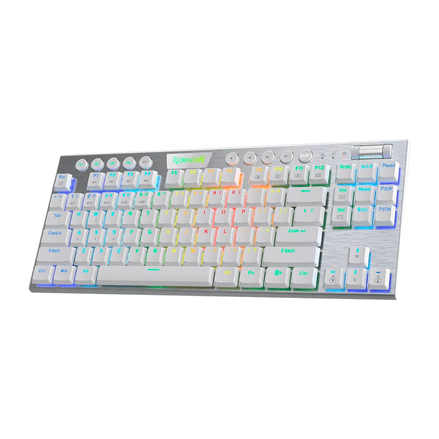 Teclado Redragon Horus K622W Tkl Rgb Blanco Mecánico Usb Español Switch Rojo