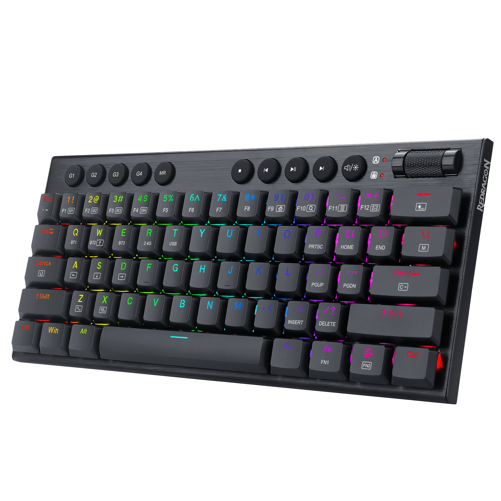 Teclado Redragon Horus Mini K632 Mecánico Inalámbrico Ingles Switch Rojo