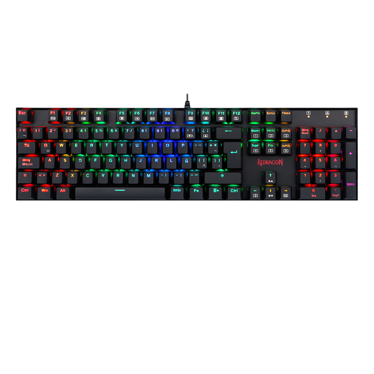 Teclado Redragon Mitra K551 Rgb Mecánico Español Switch Rojo