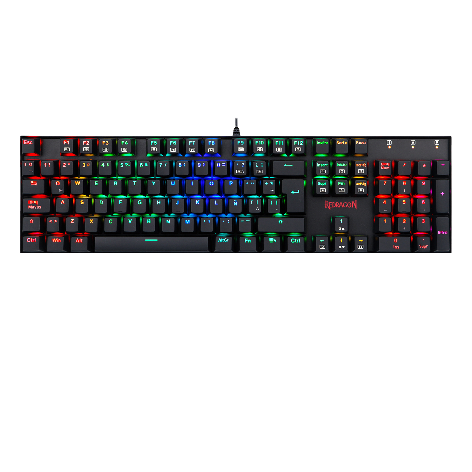 Teclado Redragon Mitra K551 Rgb Mecánico Español Switch Rojo