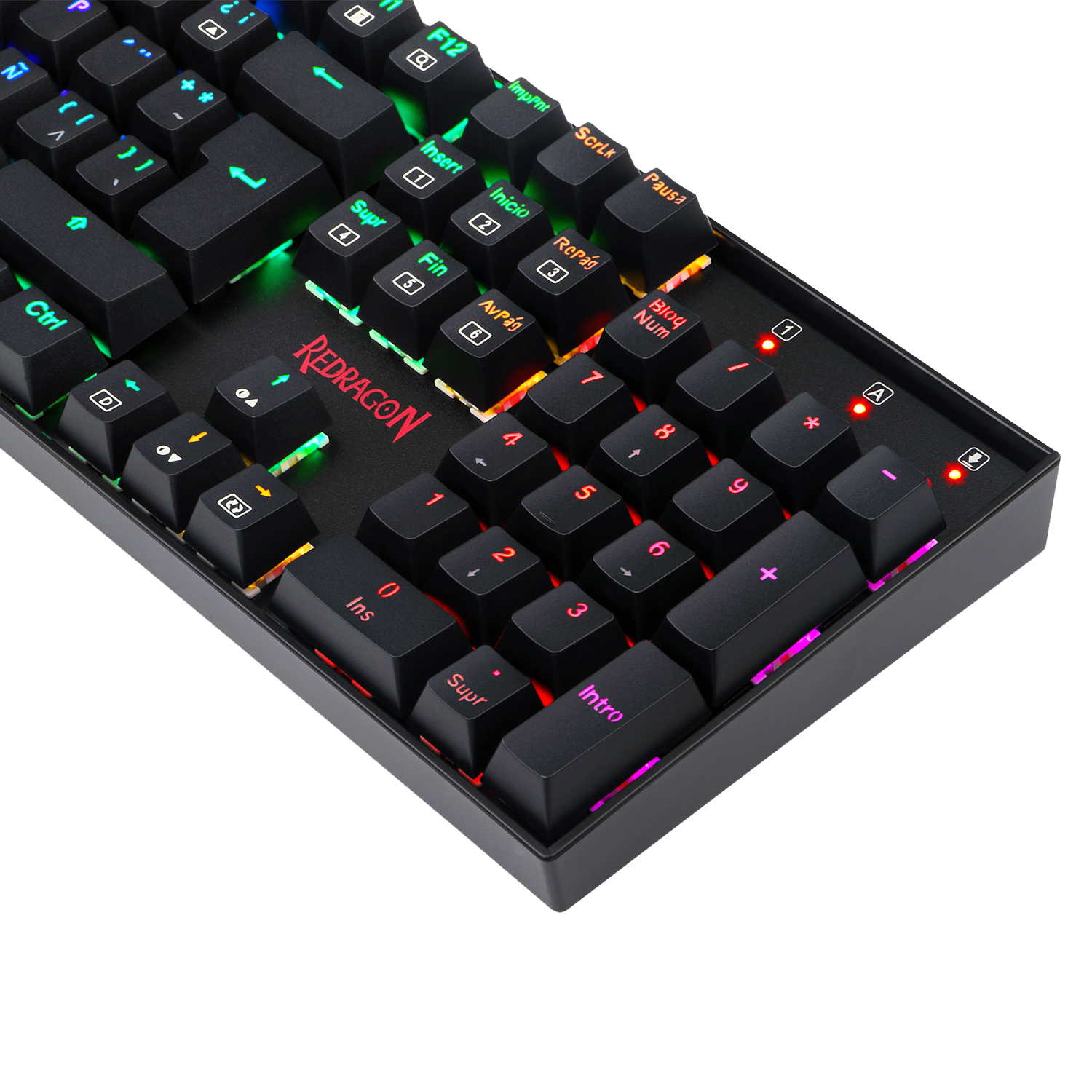 Teclado Redragon Mitra K551 Rgb Mecánico Español Switch Rojo