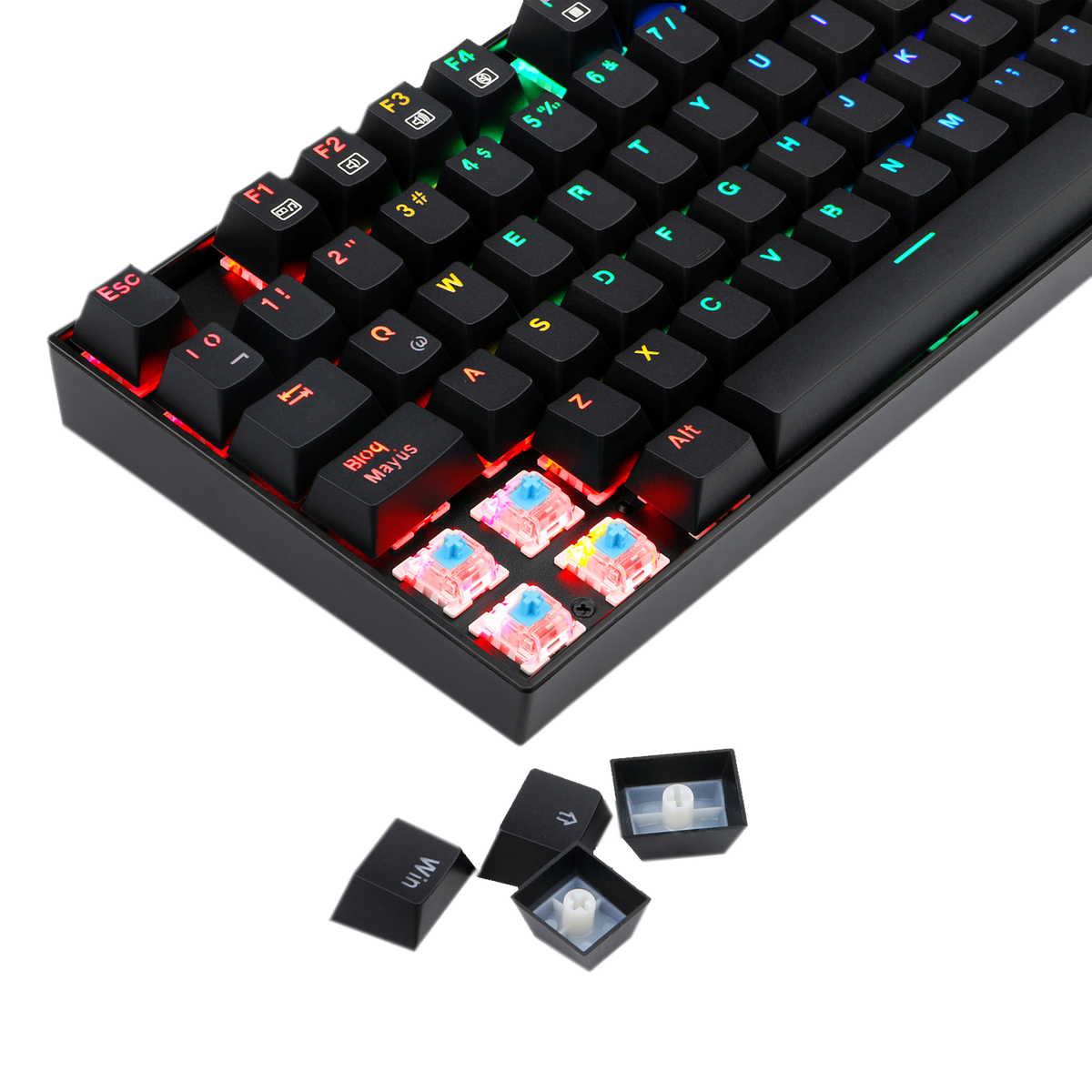 Teclado Redragon Mitra K551 Rgb Mecánico Español Switch Rojo