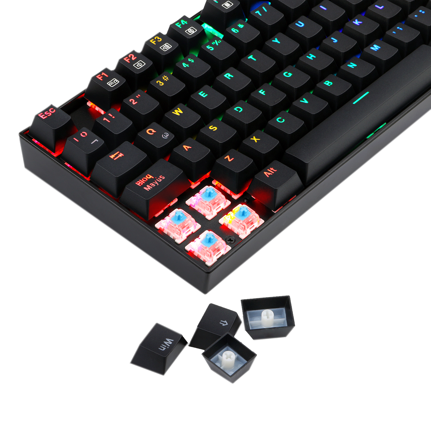 Teclado Redragon Mitra K551 Rgb Mecánico Español Switch Rojo