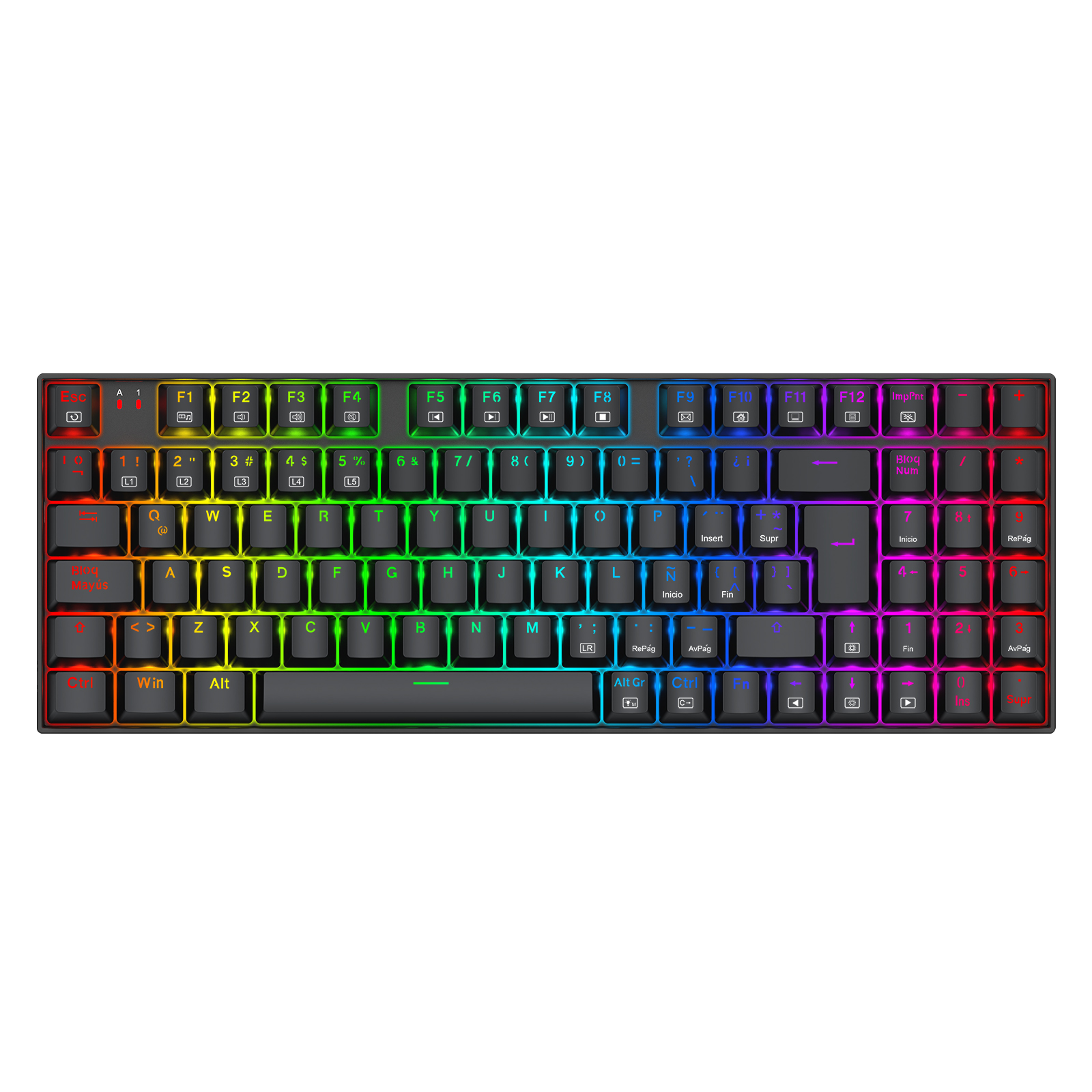 Teclado Redragon K669 Ziggs Mecánico  Rgb Switch Rojo español