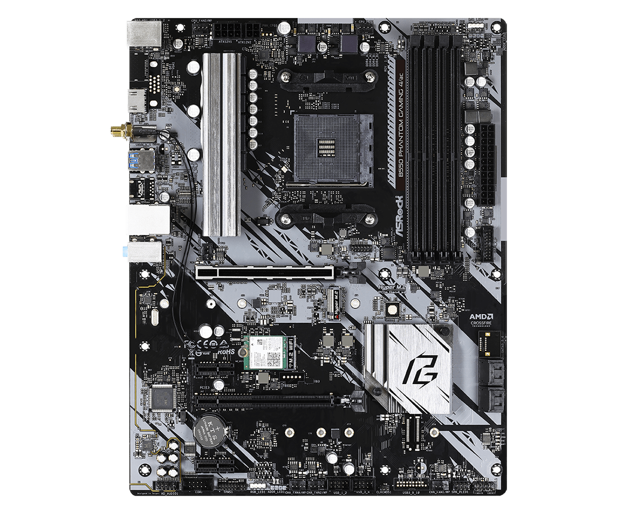 Tarjeta Madre Amd Asrock B550 Phantom Gaming 4/Ac Am4 Ryzen Serie 3000, 4000, 5000  Ddr4
