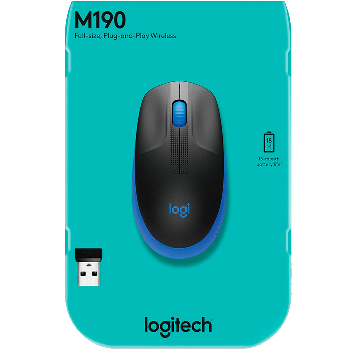 Mouse Logitech M190 Blue  Inalámbrico 1.000 Dpi