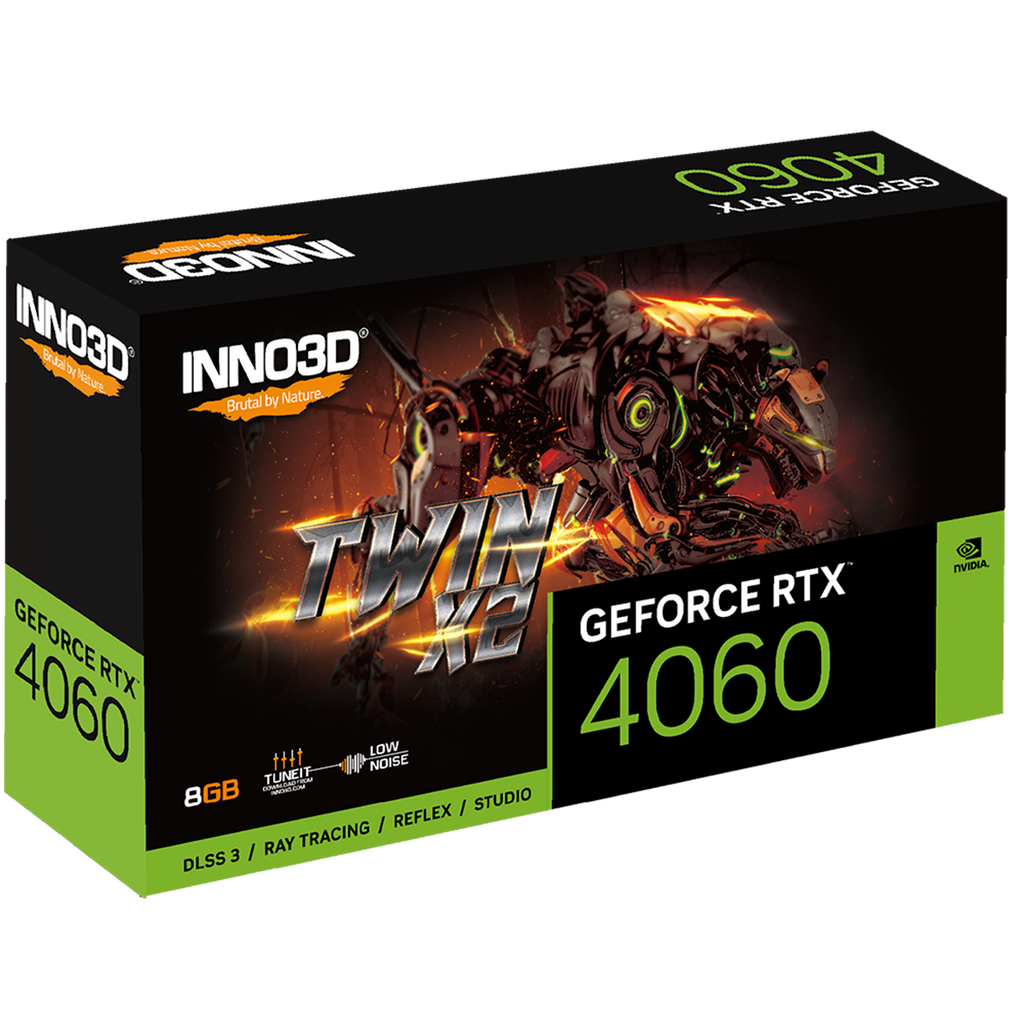Tarjeta de Video Inno3D GeForce RTX 4060 Twin X2 OC 8GB GDDR6 128-bit