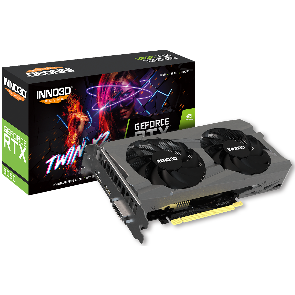 Tarjeta de Video Inno3D GeForce RTX 3050 Twin X2 6GB GDDR6 96-bit