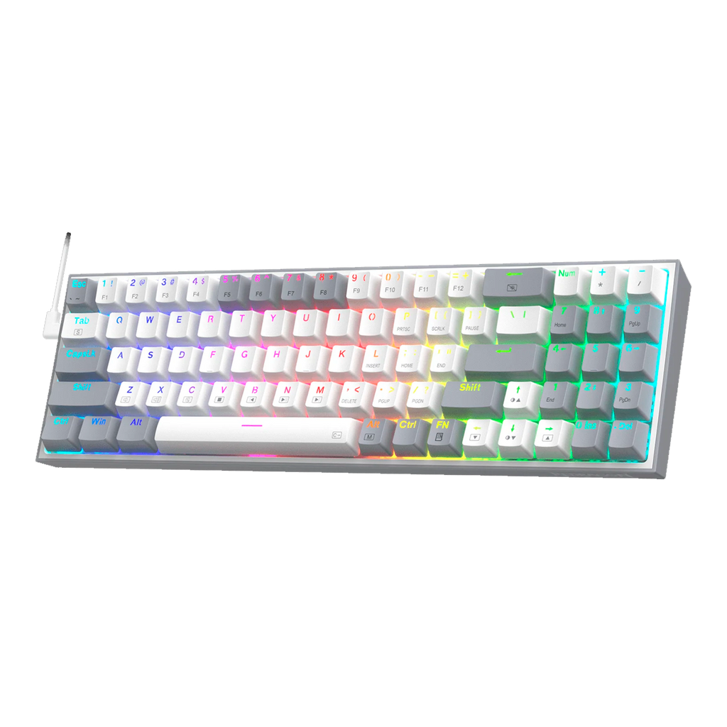 Teclado Redragon K628WG Pollux RGB Wireless Blanco Gris 75%