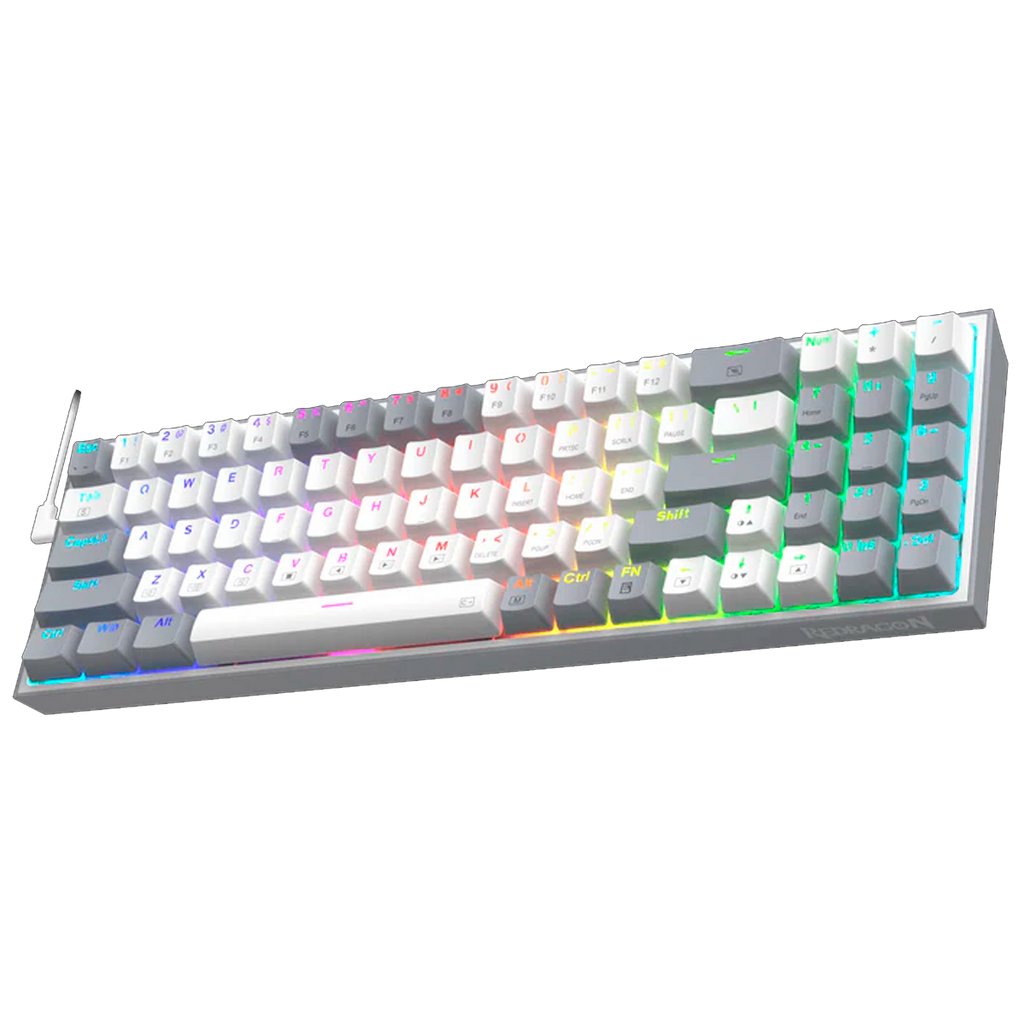 Teclado Redragon K628WG Pollux RGB Wireless Blanco Gris 75%