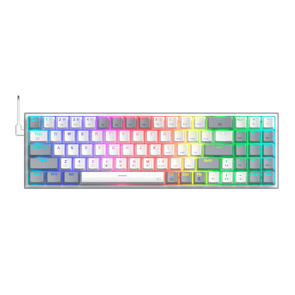 Teclado Redragon K628WG Pollux RGB Wireless Blanco Gris 75%