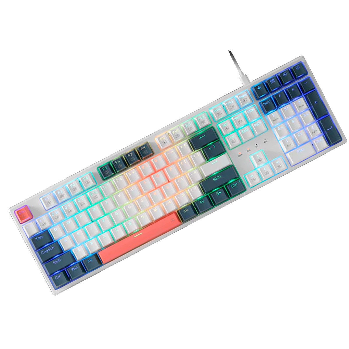 Teclado Redragon K668WBO Trundle RGB Mix 3 Color Red Switch 100%