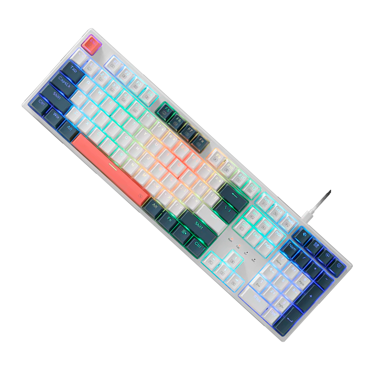 Teclado Redragon K668WBO Trundle RGB Mix 3 Color Red Switch 100%