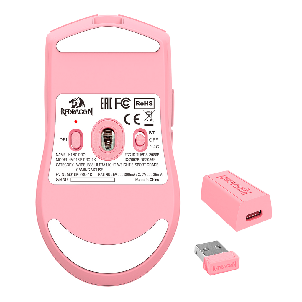 Mouse Redragon M916P K1ng Pro Pink 26000DPI 1000Hz