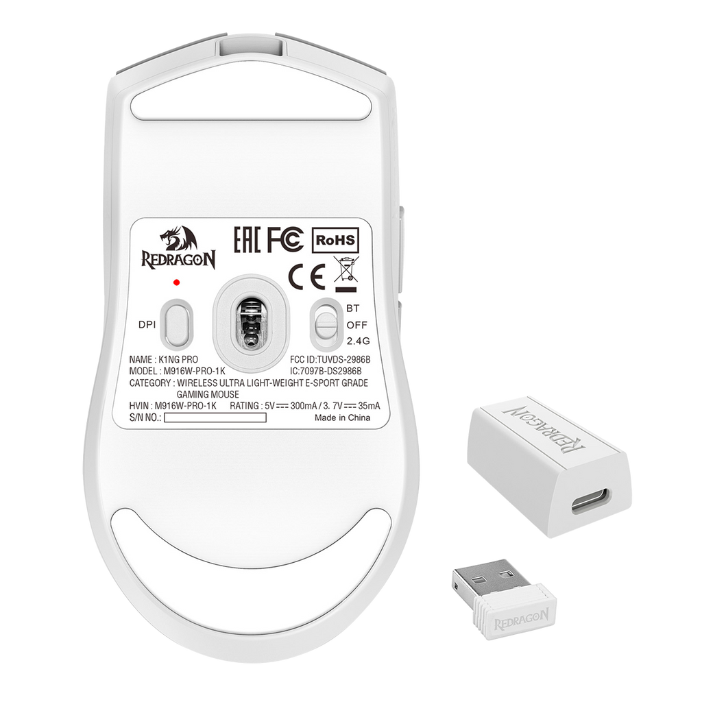 Mouse Redragon M916W K1ng Pro White 26000DPI 1000Hz